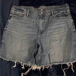 American Eagle Outfitters Light Blue Denim Frayed Hem Cutoff Shorts